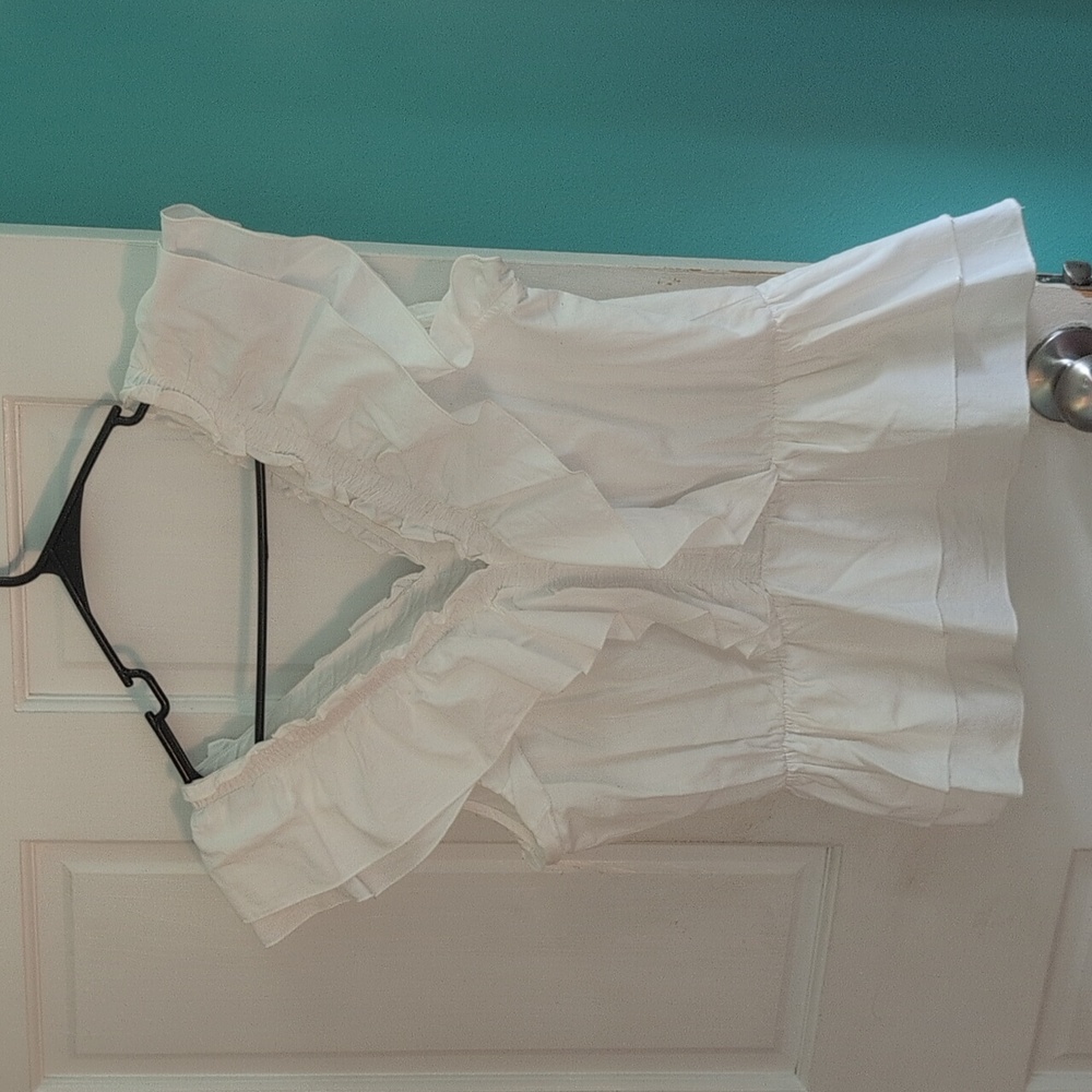 CeCe White Ruffle Blouse - Picture 3 of 7